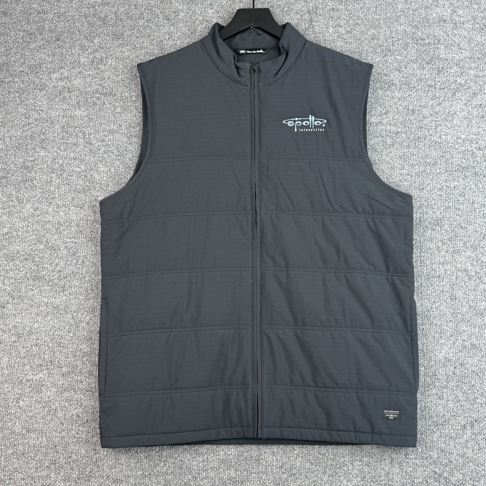 TravisMathew Vest Mens XL Black Stretch Insulated Full Zip Apollo Interactive